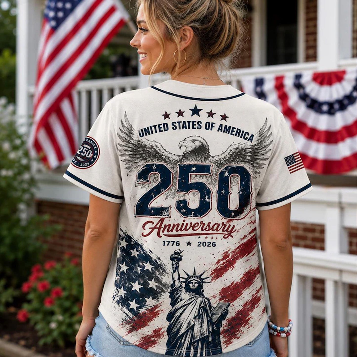 USA 250 Years Anniversary Baseball Jersey Shirt, Patriotic Liberty 1776-2026 4th of July Shirt 685168