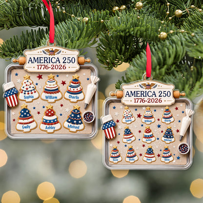 Personalized USA 250 Years Acrylic Ornament, Custom Name Patriotic Christmas Tree Ornament 685995