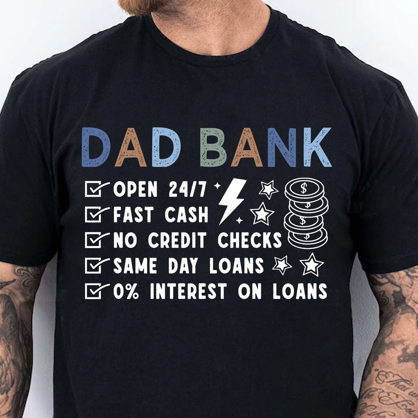 Funny Dad Bank Shirt, Dad Joke Graphic Tee, Father’s Day Gift for Dad, New Dad Dark Shirt, Cool Dad Gift 684944