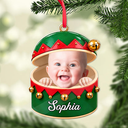 Custom Baby Face Dumpling Squishy Acrylic Ornament, Personalized Name Kids Christmas Gift 686355