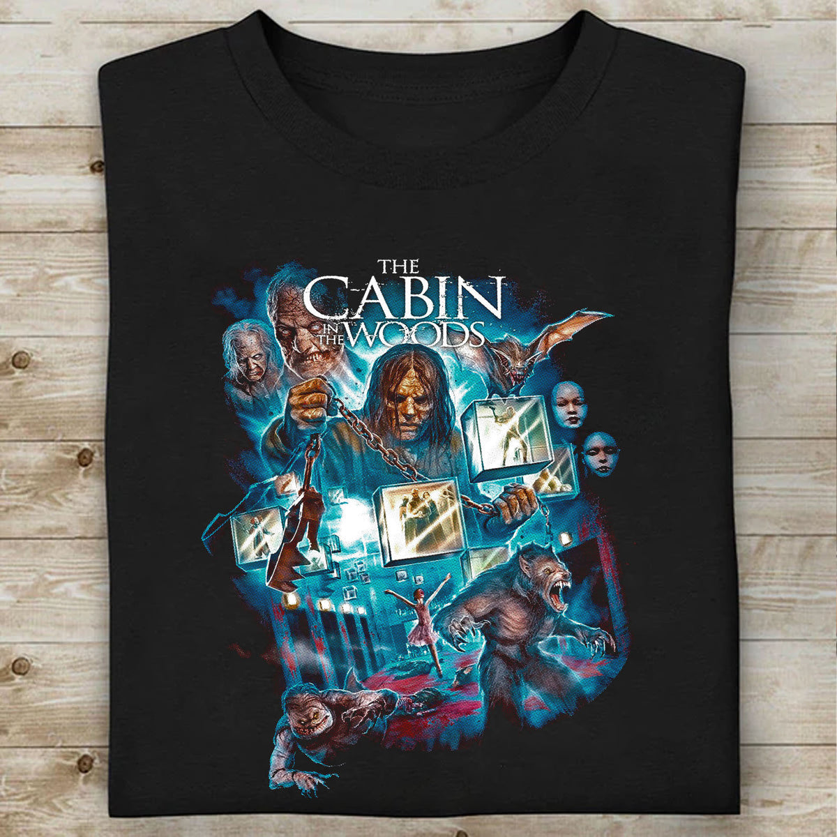 The Cabin In The Woods Halloween Shirt, Retro 90s Horror Movie Tee, Halloween Graphic T-Shirt 683308-3