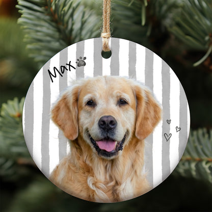 Personalized Pet Memorial Ceramic Ornament, Custom Photo Dog Cat Ornament, Pet Loss Gift 685930