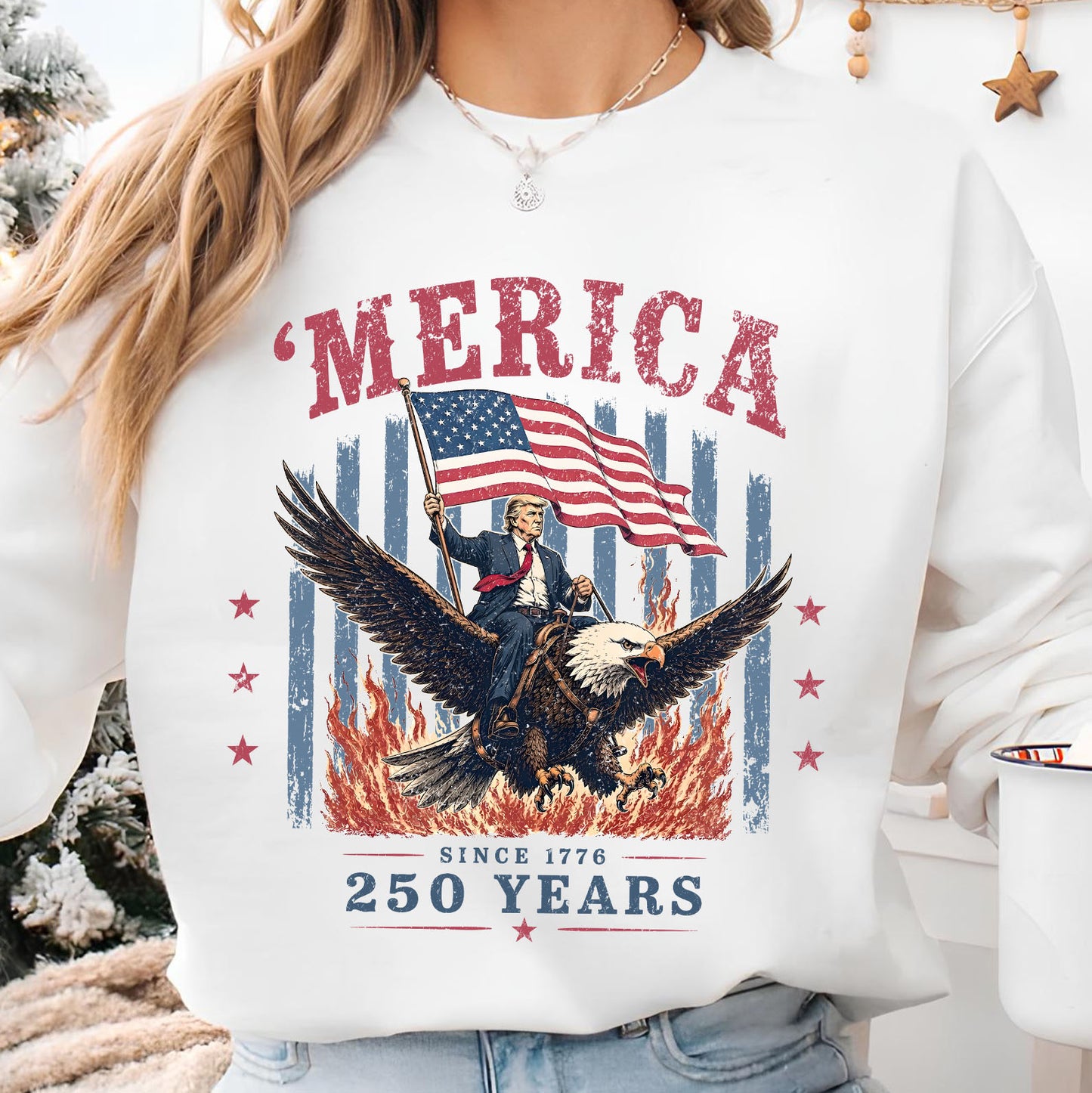 250 Years 'Merica Since 1776 Shirt, Trump Riding Eagle Patriotic 4th of July Tee, USA Shirt 685405