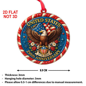 United States 250 Years Anniversary Acrylic Ornament | 1776–2026 Patriotic Christmas Ornament 683446