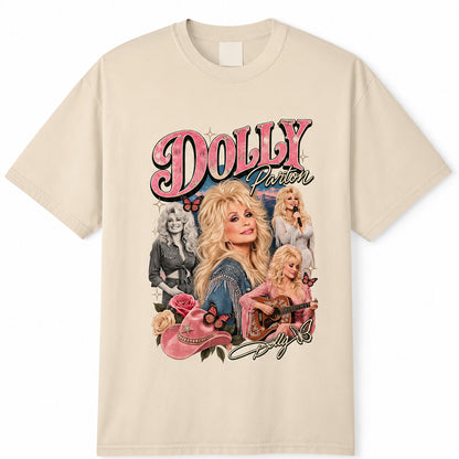 Dolly Parton Collage Shirt, Vintage Country Music Graphic Tee, Retro Western Cowgirl Concert T-Shirt 686075 WFD