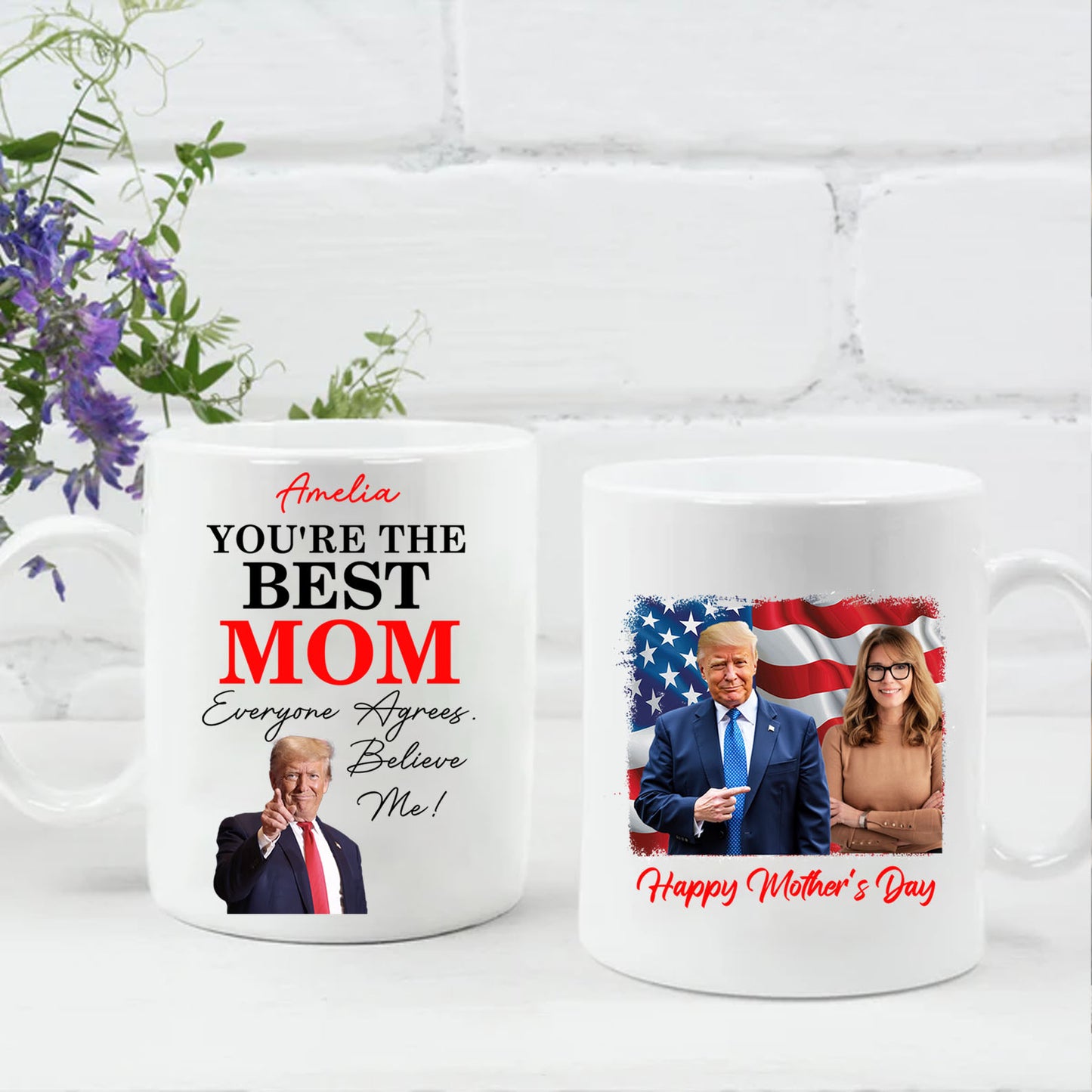 You're The Best Mom, Custom Photo Trump Mug, Personalized Custom White Mug Accent Mug, Gift For Mom, Gift For Wife 682092 - GOP