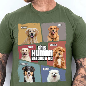 This Human Belongs To Dog Cat Shirt | Personalized Custom Photo Dog Cat Pet Shirt 683456