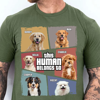 This Human Belongs To Dog Cat Shirt | Personalized Custom Photo Dog Cat Pet Shirt 683456
