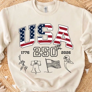 4th of July Sweatshirt | USA 250 Years Bright Shirt | Independence Day T-Shirt | 250th Anniversary Tee 684458