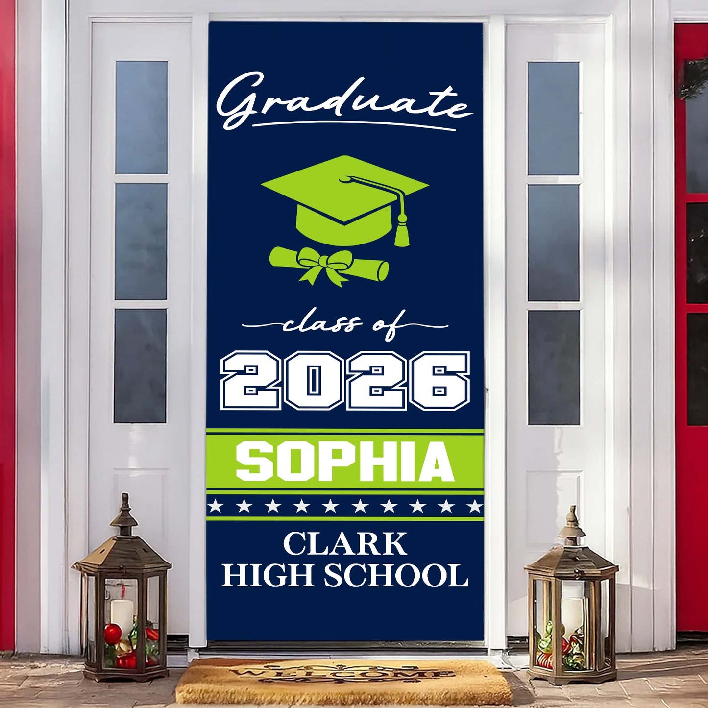 Personalized Graduation Door Cover | Custom Class of 2026 Banner | Senior Gift Door Decor 684584