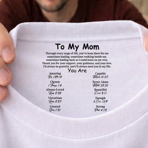 Custom Inside Neck Print Christian Shirt, Personalized Faith Gift for Mom, Hidden Message Cross Shirt 684668