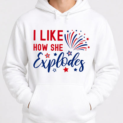 250 Years Funny Patriotic Couples Shirt, I Like How He Bangs She Explodes 4th of July Tee 685415