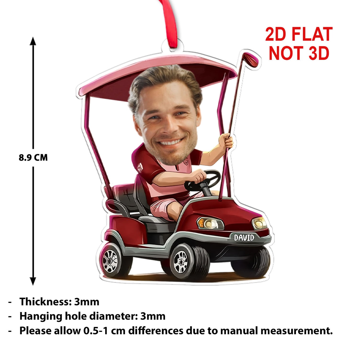 Custom Photo Golfer Acrylic Ornament | Personalized Golf Ornament | Christmas Gift for Golf Lovers 683700