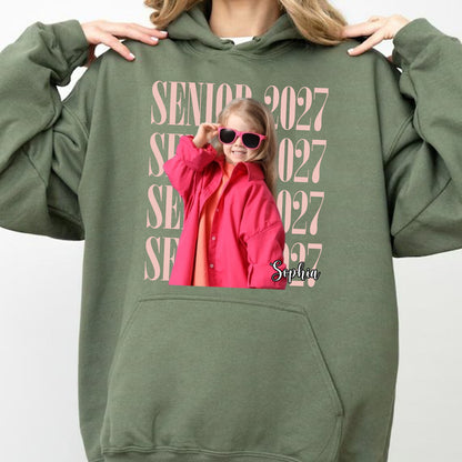 Personalized Senior 2027 Shirt, Custom Photo Graduation Tee, Vintage Class of 2027 Graduate Gift Shirt 685636