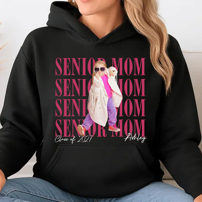 Personalized Senior Mom Shirt, Custom Photo Class of 2027 Graduation Shirt, Proud Parent Graduation Gift 685654