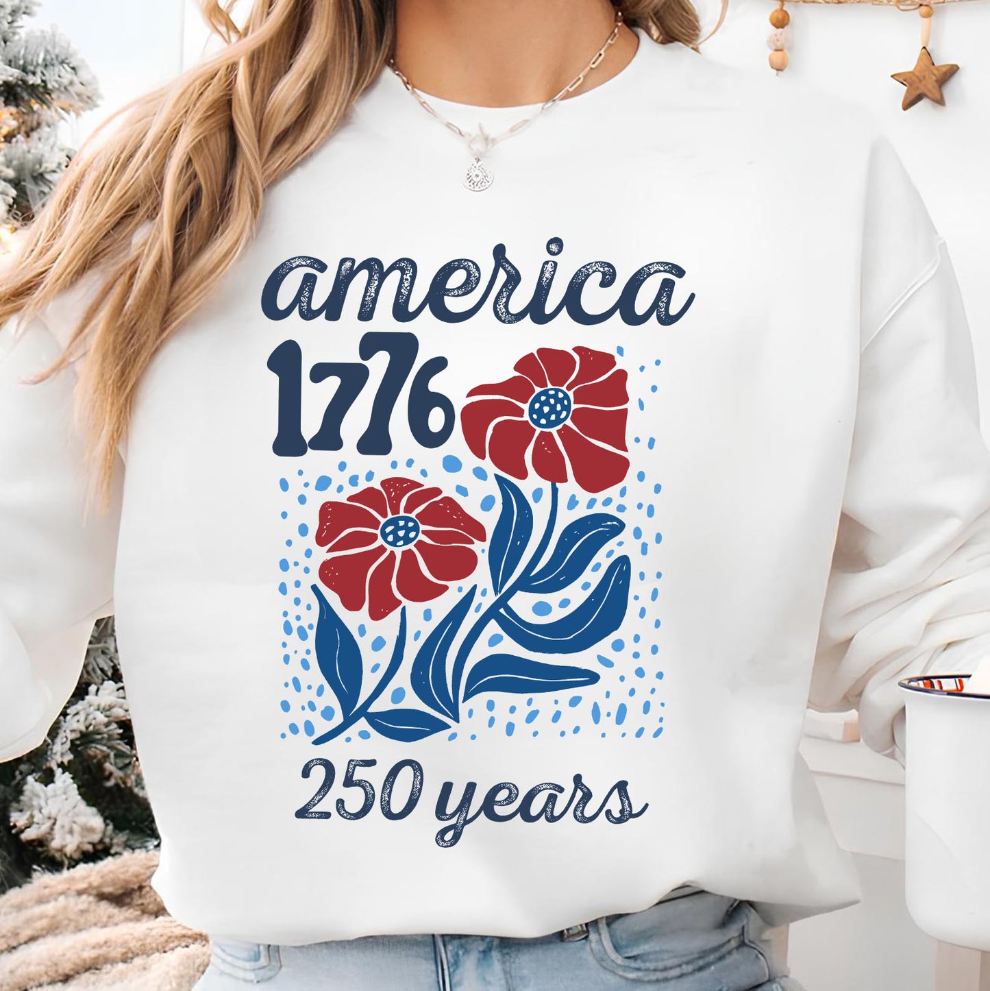 America 1776 250 Years Shirt, Patriotic Floral Independence Day Tee, USA Freedom 4th of July Shirt 685237