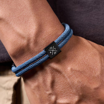 Personalized Adjustable Sliding Knot Rope Bracelet for Dad, Custom Engraved Bracelet, Father’s Day Gift for Him 685024