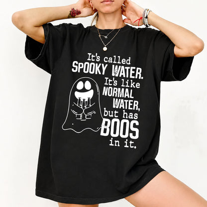 Funny Spooky Water Halloween Shirt, Cute Ghost Boo Graphic Tee, Spooky Season Halloween Gift 685916