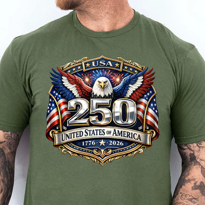 250 Years USA Bright Shirt | Patriotic Eagle US Flag 1776–2026 Tee | 4th of July T-Shirt 684457