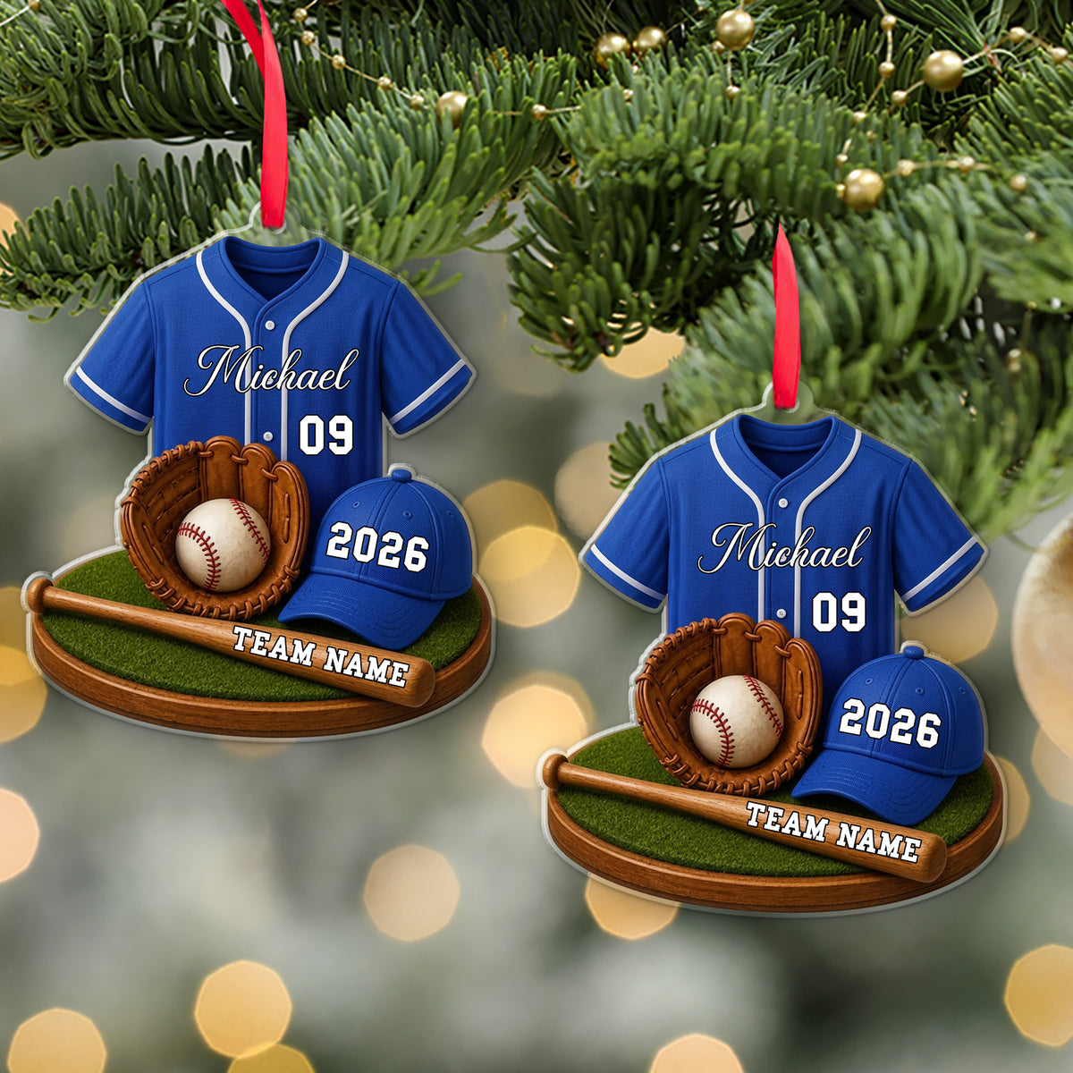 Personalized Baseball Acrylic Ornament, Custom Name Number Team Christmas Ornament Gift 686396