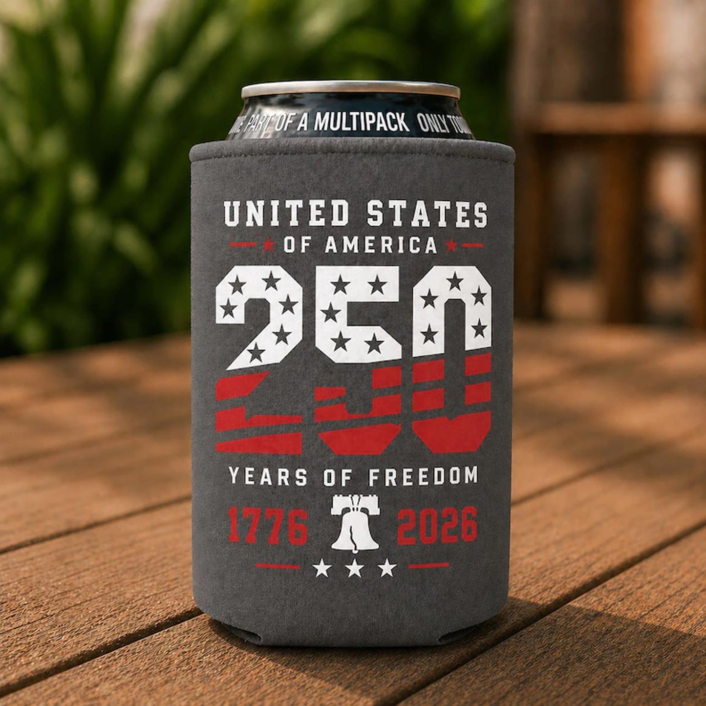 USA 250 Years of Freedom Can Cooler, Patriotic 1776–2026 Drink Sleeve, 4th of July Beverage Holder 685264 WFD