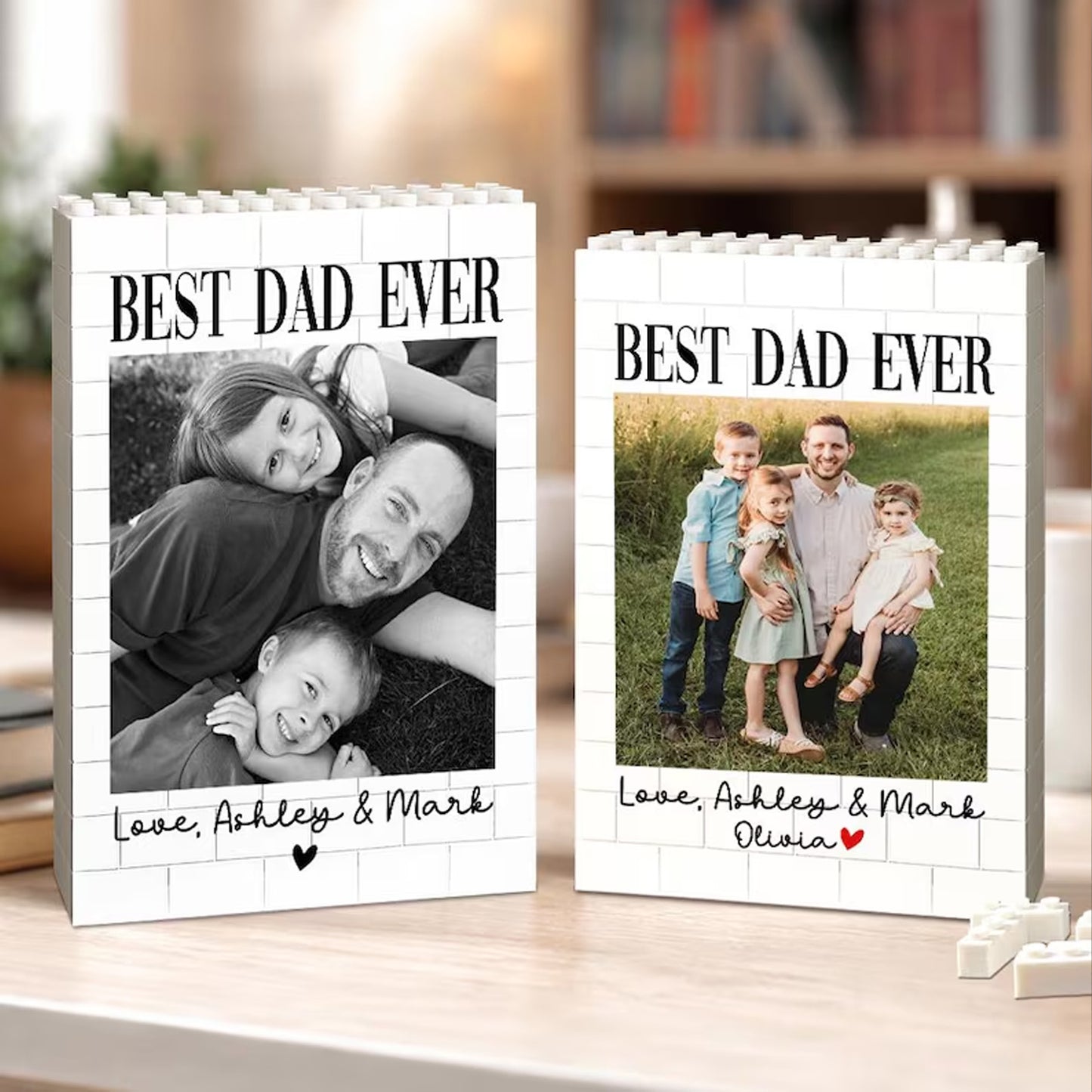Custom Photo Building Brick Block, Personalized Best Dad Ever Picture Brick Puzzle, Father’s Day Gift 685144