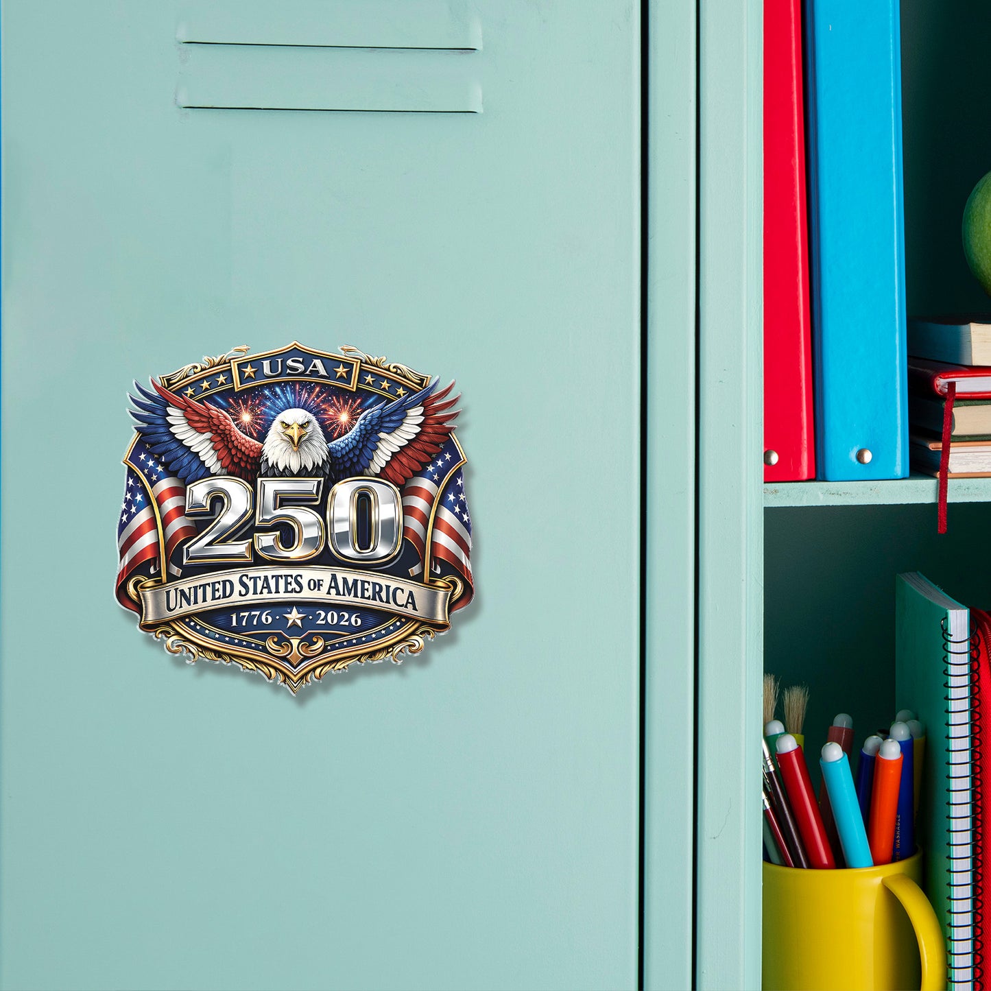 250 Years USA Fridge Magnet | Patriotic Eagle US Flag 1776–2026 Magnet | 4th of July Fridge Magnet 684533