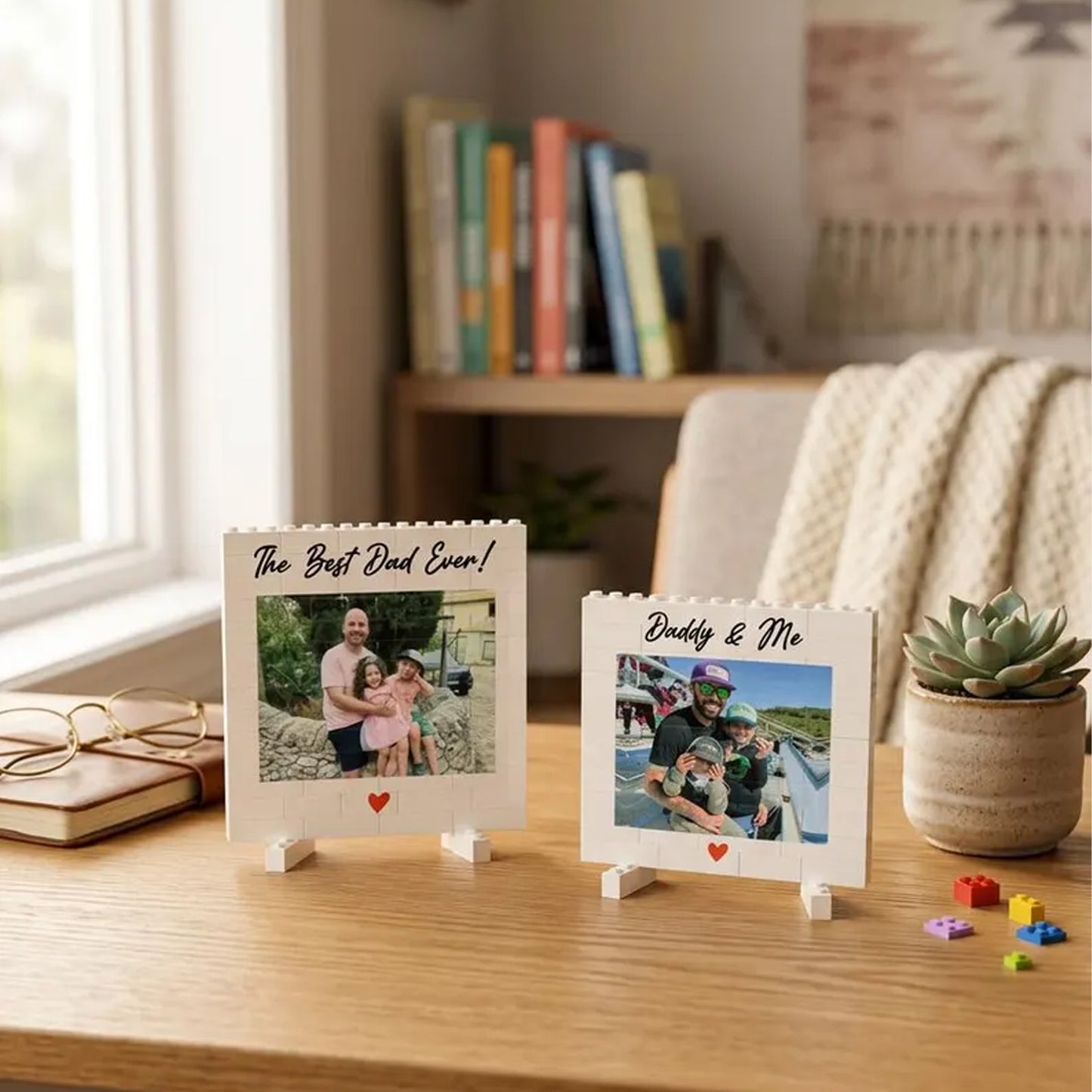 Personalized Photo Building Brick Blocks for Dad, Custom Daddy Building Block Keepsake, Father's Day Gift 685038