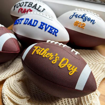 Personalized Embroidered Football Gift for Dad, Custom Football Keepsake Ball from Kids, Father's Day Gift 685081