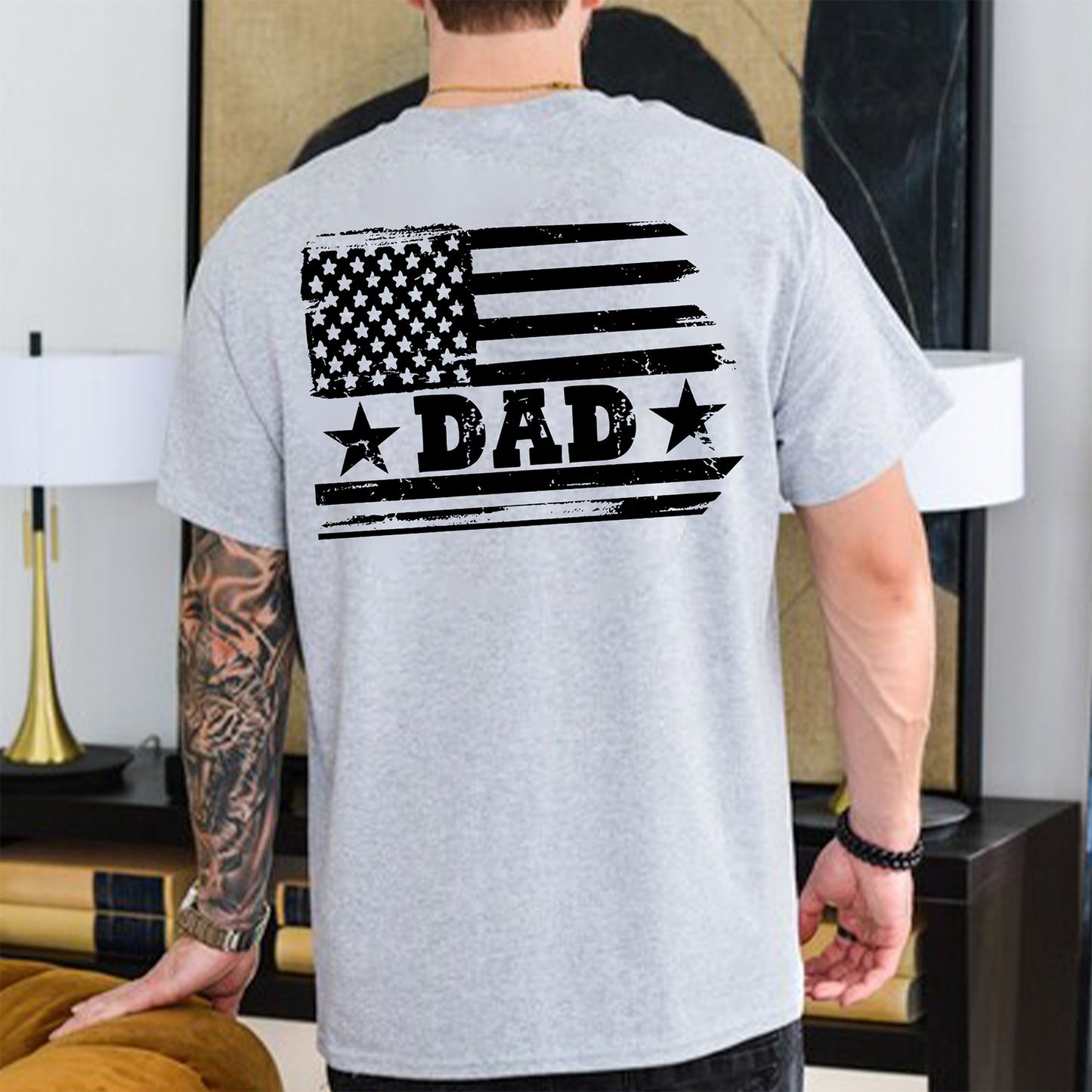 Custom USA 250 Years Backside Shirt, Personalized Name Patriotic Flag Bright Tee, 4th of July T-Shirt 684942