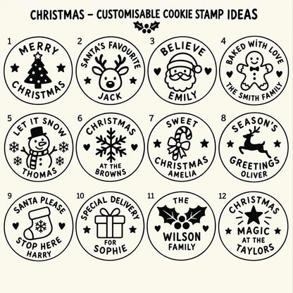 Personalised Christmas Cookie Stamp & Cutter, Custom Name Embosser, Holiday Baking Gift 686764 WFD