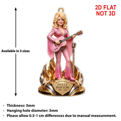 Dolly Parton Memorial Acrylic Ornament, In Loving Memory 1946–2026 Country Music Christmas Ornament 686303