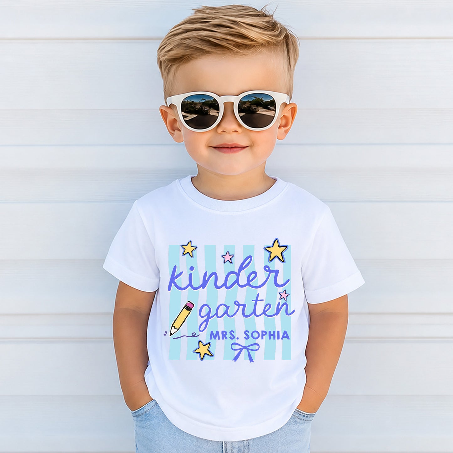 Personalized Kindergarten Teacher Shirt, Custom Teacher Name Tee, Retro Back to School Team Shirt 685365