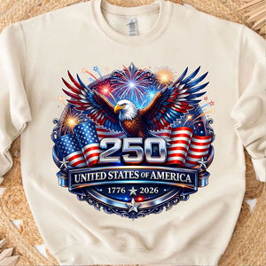 USA 250 Years Anniversary Shirt | Patriotic Eagle 1776–2026 Sweatshirt | 4th of July Independence Day Tee 684222