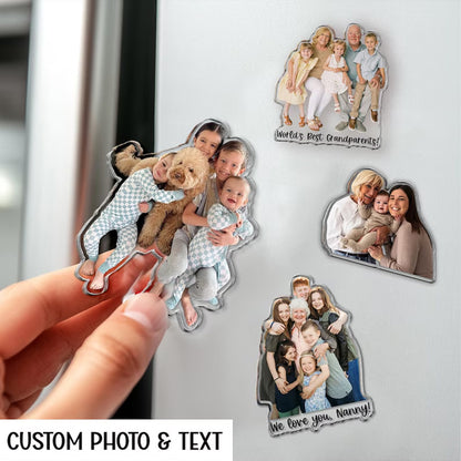 Personalized Family Fridge Magnet, Custom Photo Gift for Grandma Grandpa, Nana Papa Gift 684947