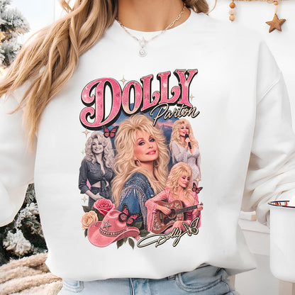 Dolly Parton Collage Shirt, Vintage Country Music Graphic Tee, Retro Western Cowgirl Concert T-Shirt 686075