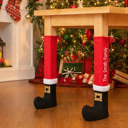 Personalized Christmas Table Leg Covers, Santa Boots Chair Leg Decor, Farmhouse Holiday Home Decor 686236 WFD
