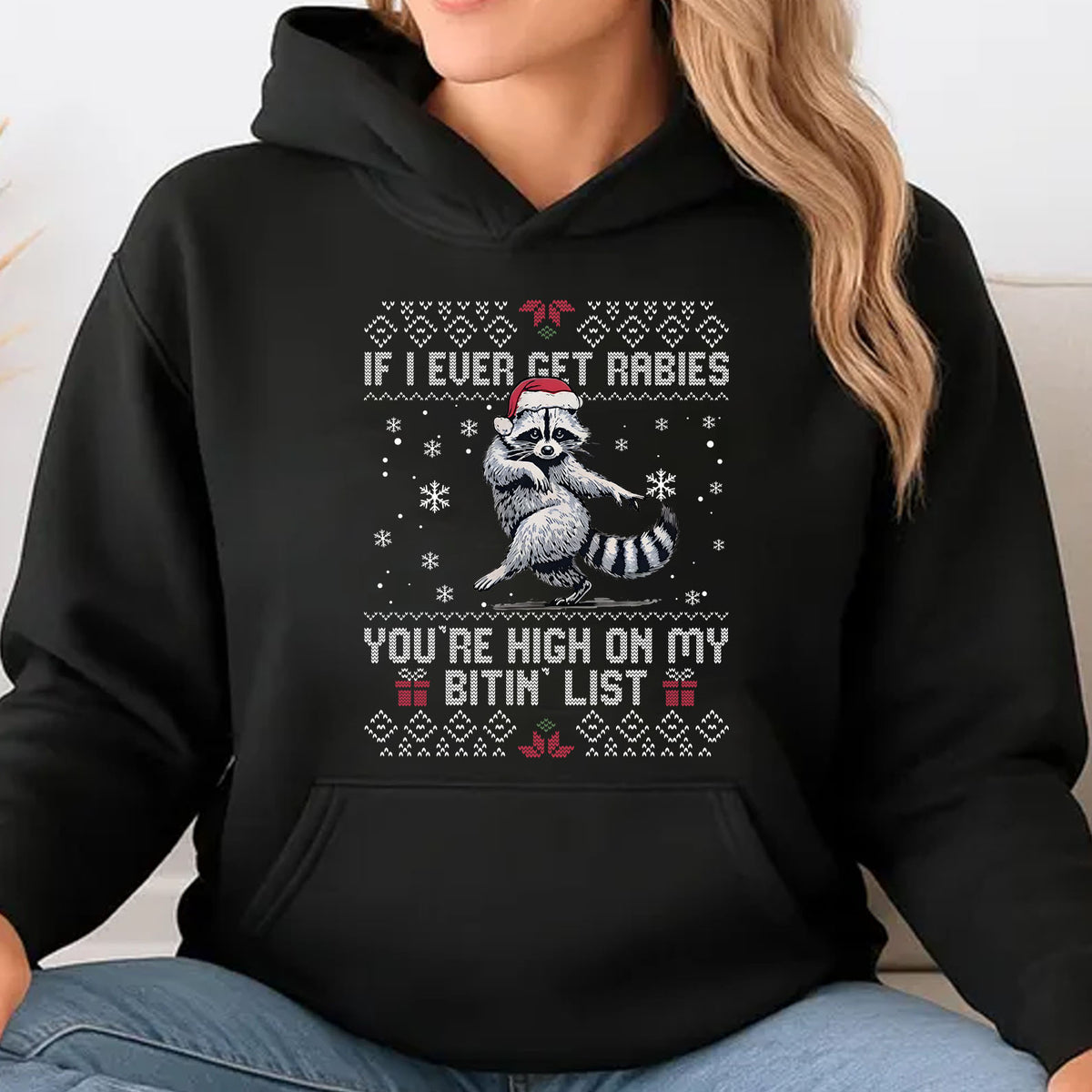 Tyler Childers Rabies Bitin' List Christmas Dark Sweater, If I Ever Get Rabies Funny Raccoon Tee 686304