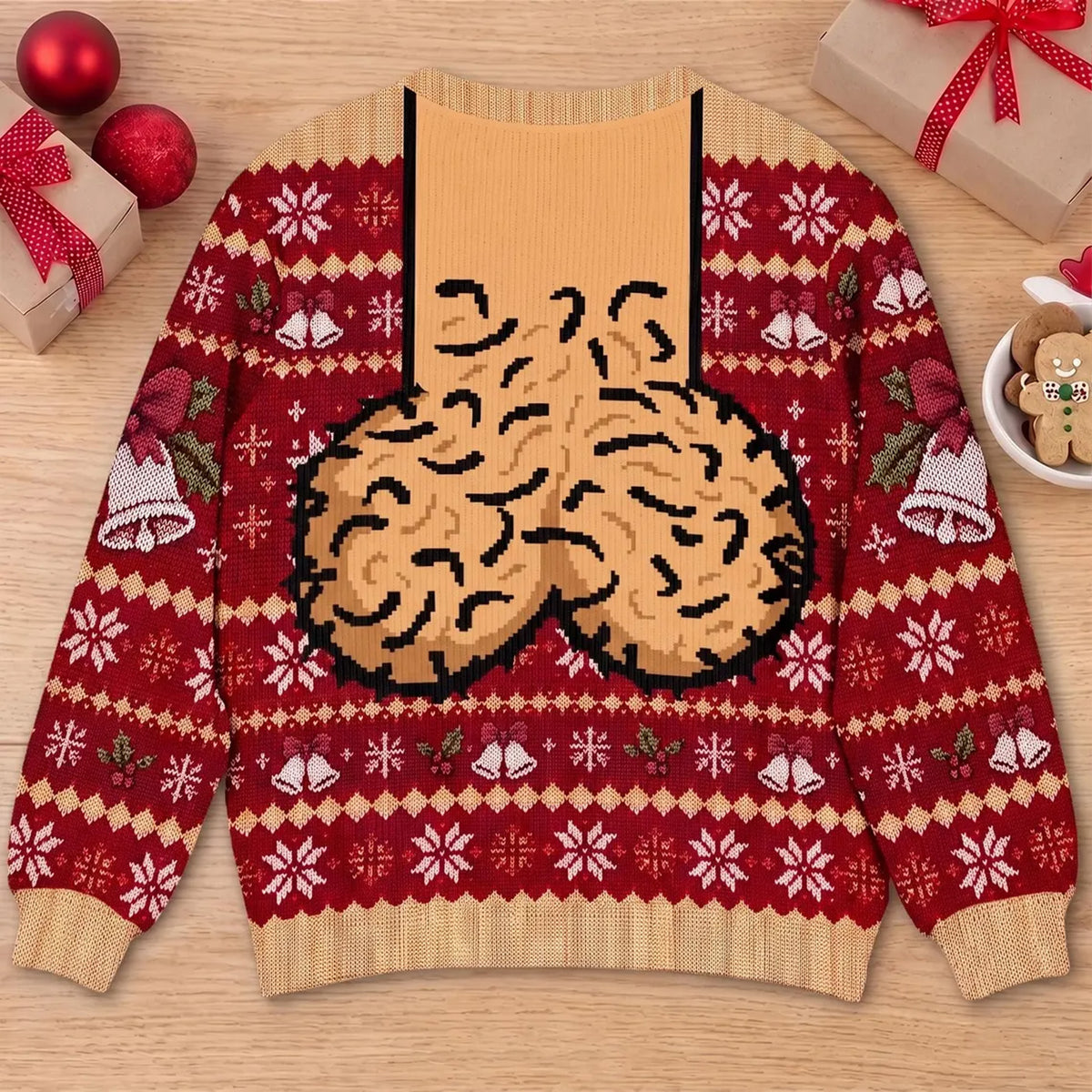 Personalized Jingle Balls Christmas AOP Sweatshirt, Funny Ugly Sweater Gift for Men, Husband Dad 686276 WFD