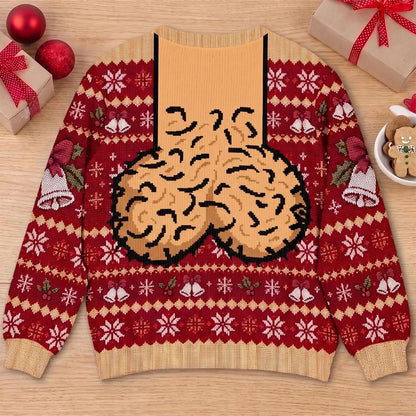 Personalized Jingle Balls Christmas AOP Sweatshirt, Funny Ugly Sweater Gift for Men, Husband Dad 686276 WFD