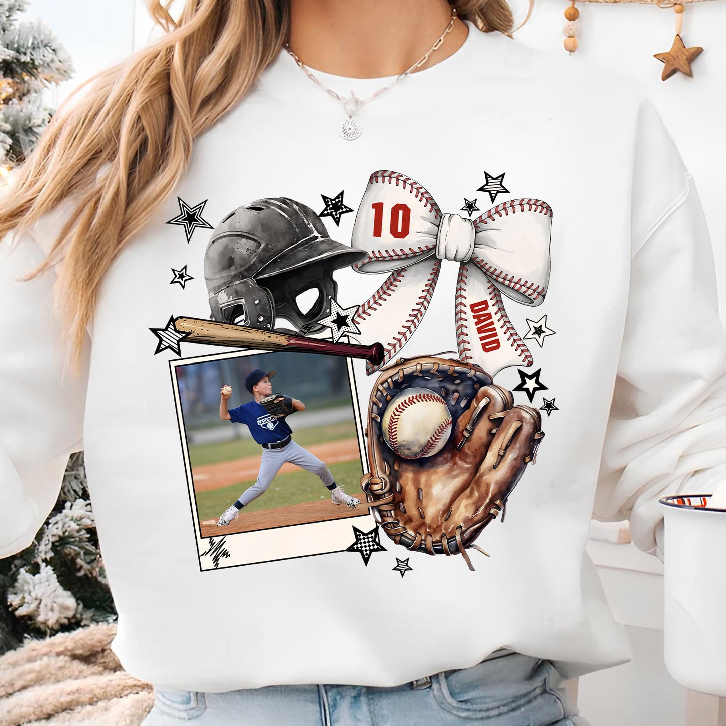 Custom Photo Baseball Mom Shirt | Personalized Baseball Player Tee | Custom Name Baseball Mom Gift 684508