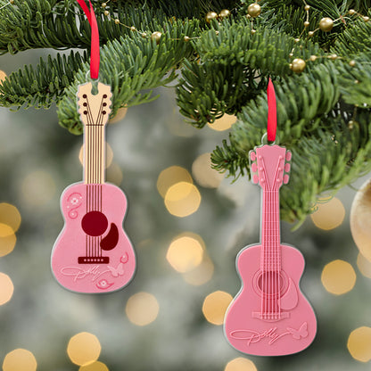 Dolly Parton Pink Guitar Acrylic Ornament, Country Music Christmas Ornament, Dolly Fan Memorial Gift 686182