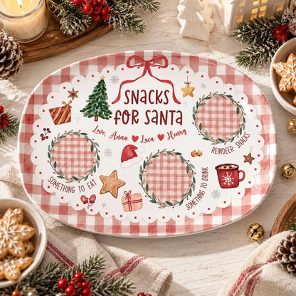 Personalized Cookies for Santa Plate, Custom Family Names Christmas Snack Platter, Family Christmas Gift 686896 WFD