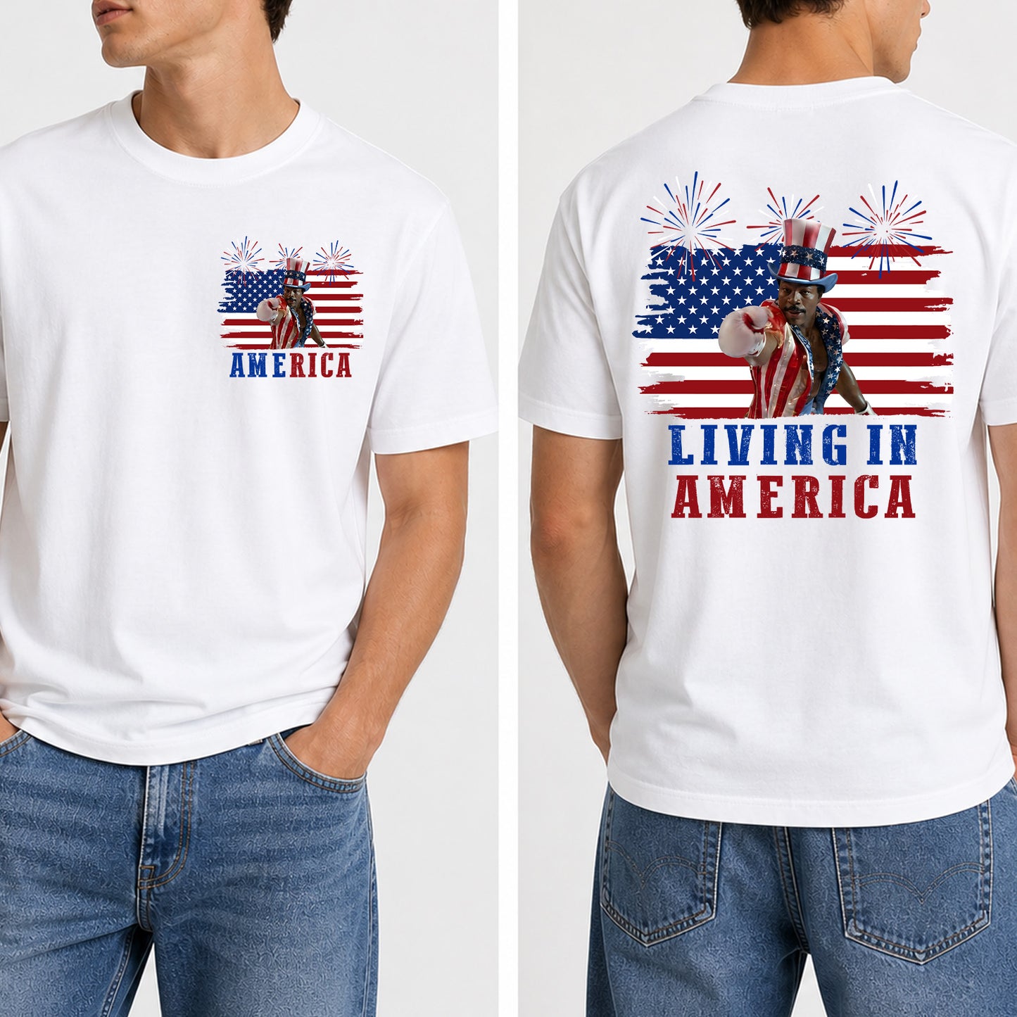 250 Years Living In America Pocket & Back Shirt, Apollo Creed Patriotic Tee, 4th of July USA Shirt 685323