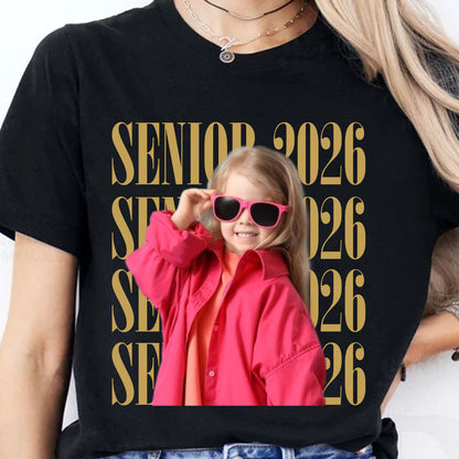 Personalized Vintage Photo Senior 2026 Shirt, Custom Graduate Picture Tee, Class of 2026 Graduation Gift 684836
