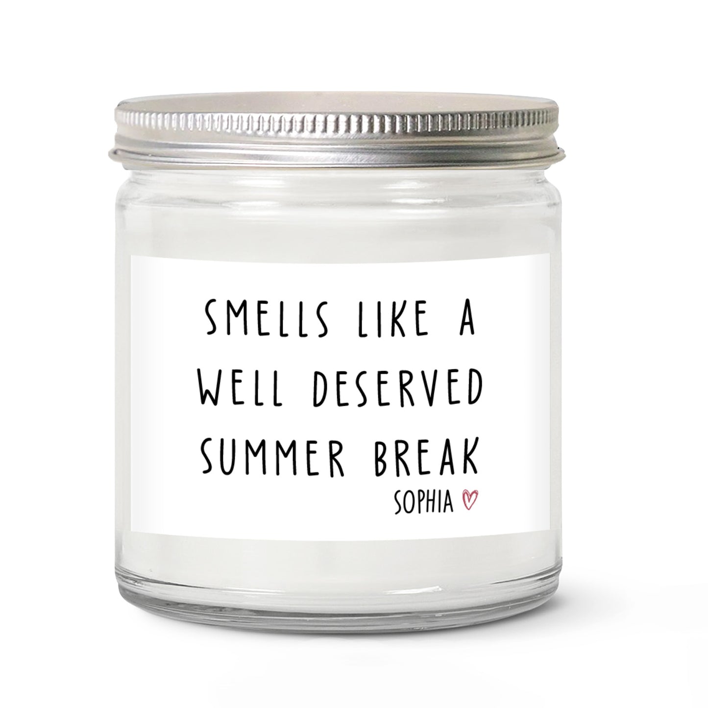 Personalized Teacher Candle, End of Year Teacher Gift, Smells Like Summer Break Candle, Teacher Appreciation Gift 684909