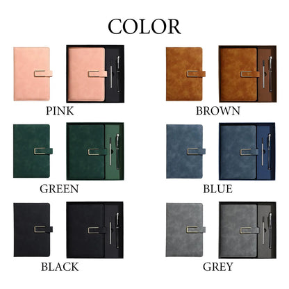 Personalized Engraved Birth Flower Leather Journal, Custom Name Notebook Set, Graduation Gifts for Her 684743