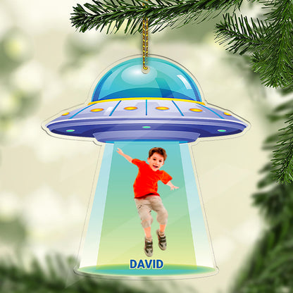 Personalized Upload Photo UFO Acrylic Ornament | Custom Text Photo Christmas Ornament 683504