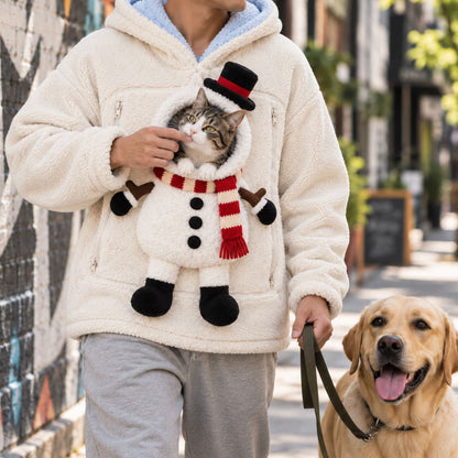 Christmas Pet Carrier Hoodie, Dog Cat Front Pouch Hoodie, Funny Holiday Pet Lover Christmas Gift 686570 WFD