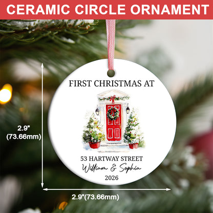 Personalized First Christmas New Home Ceramic Ornament, Custom Couple New House Christmas Keepsake Gift 685859